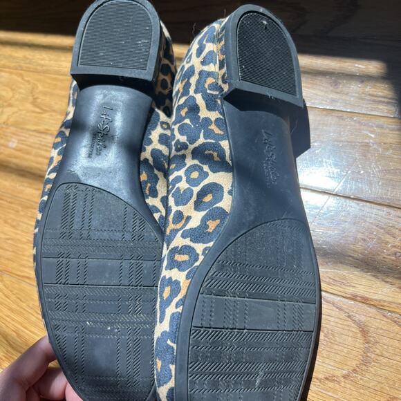 🩰 LifeStride Velocity 2.0 Ballet Flats sz 8 W Leopard‎ Print Suede Leatherette - Picture 7 of 9